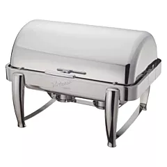 Winco Virtuoso 8 Qt Full Size Rectangle Chafing Dish with Roll Top Lid