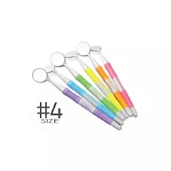Zirc Crystal HD #5 Soft Grip Assorted Mouth Mirrors Vibrant (12 pack) (VMZ50Z364-NEON)