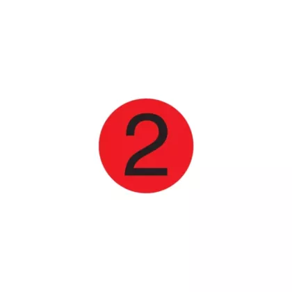 Daymark MoveMark Number 2 Label, Red, 3/4