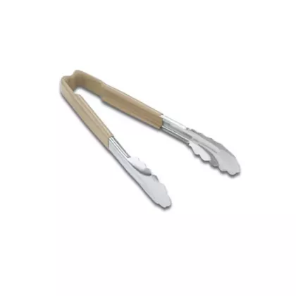 Vollrath kool-touch one-piece tongs, beige, 12