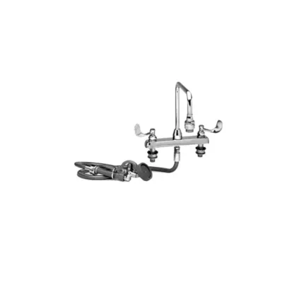T&s faucet workboard, deck mount w/ sprat valve, 8