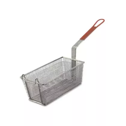 Browne Wire Fry Basket, Red Coloured Plastic Handle, 13