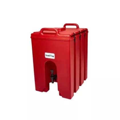 Cambro camtainer insulated beverage container, hot red, 11.7