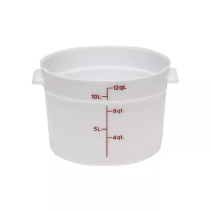 Cambro Round Container, Poly White, 12 qt - 12148 025/12148