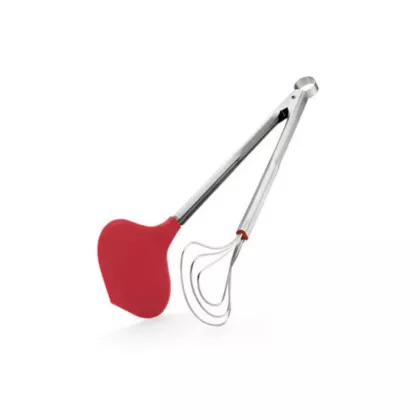 Cuisipro fish tongs, silicone, red, 14.5