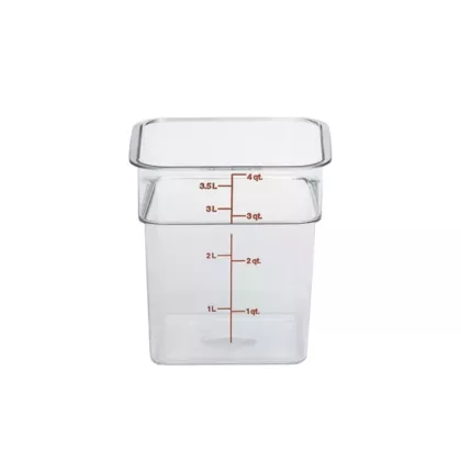 Cambro camsquare container, clear, 4 qt - 4sfscw135 025/4sfs