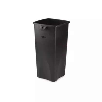 Rubbermaid Untouchable Square Garbage Can, Black, 23 Gal - 1