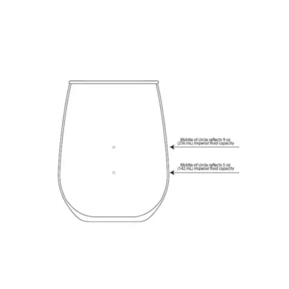 Libbey Stemless Wine Glass w/ 5 oz & 9 oz Pour Lines - 21/17