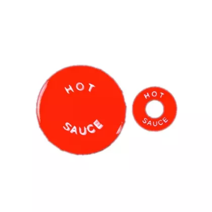 Fifo squeeze bottle identifiers, 3 caps / 3 rings, hot sauce