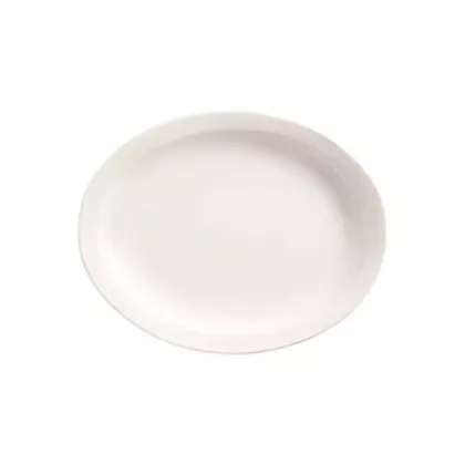 World Tableware Porcelana Narrow Rim Oval Platter, White, 13