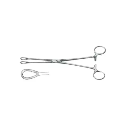 Sterile Sponge Forceps Straight Serrated 9.5