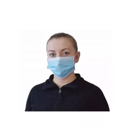 Globe Commercial Products Procedural Face Mask, 3-Ply, Blue