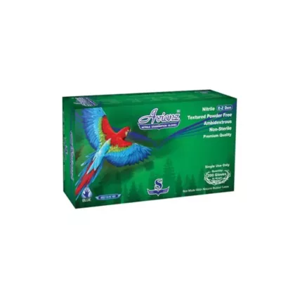 Avianz e-z don powder-free nitrile gloves, blue, large 200/b