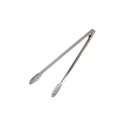 Browne stainless steel scalloped utility tongs, 12