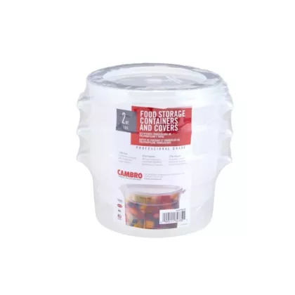 Cambro round food storage containers w/ couvercles set, translucen