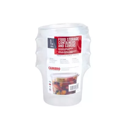 Cambro Round Food Storage Containers w/ Lids Set, Translucen
