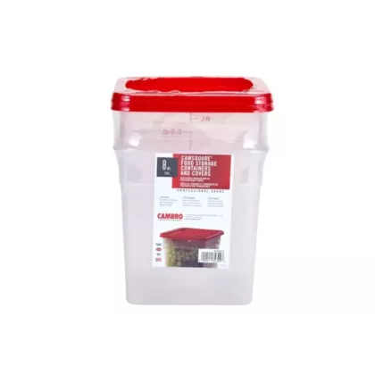 Cambro Square Food Storage Containers w/ Lids Set, Transluce