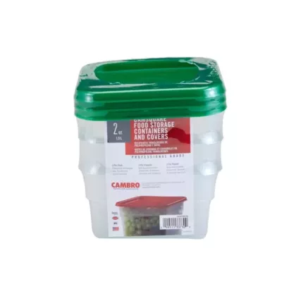 Cambro square food storage containers w/ couvercles set, transluce
