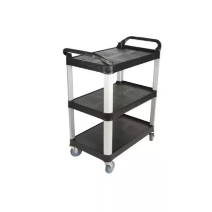 Globe commercial products 3-shelf utility cart, noir, 33