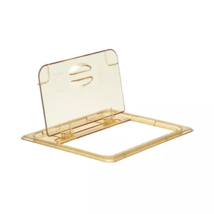 Cambro 20HPL150 1/2 Size High Heat Flip Lid Food Pan Cover, Amber