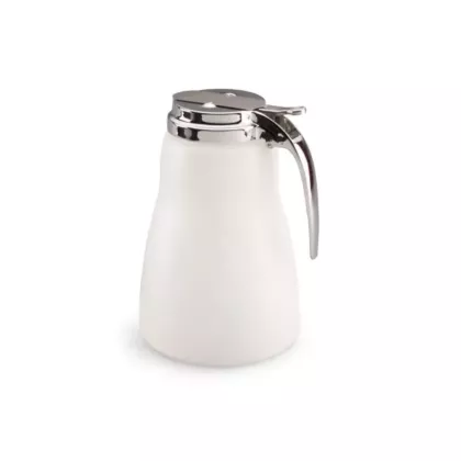 Vollrath Dripcut Syrup Server, 64 oz, White Polyethylene Jar