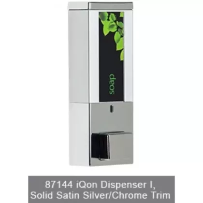 1-Chamber iQon Liquid Bath Amenities Dispenser color Solid Satin Silver Chrome 