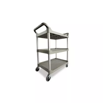 Rubbermaid 3 Shelf Utility Cart, Silver, 200lb - FG342488PLA