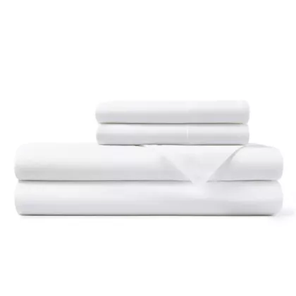 Merit Collection™ T250 Luxury Percale Flat Sheet 60/40 Cotton/Polyester White