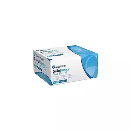 Medicom SafeBasics True Fit Thin Blue Nitrile Gloves 300/box