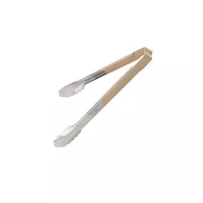 Vollrath kool-touch one-piece tongs, tan, 9.5