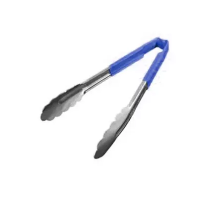 Vollrath kool-touch one-piece tongs, blue, 9.5
