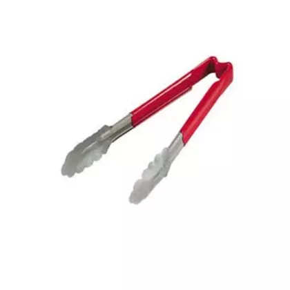 Vollrath kool-touch one-piece tongs, red, 9.5
