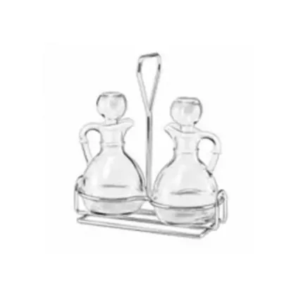 Libbey vinegar bottle caddie, 3 pc, 6 oz 2 pairs of 3/set -