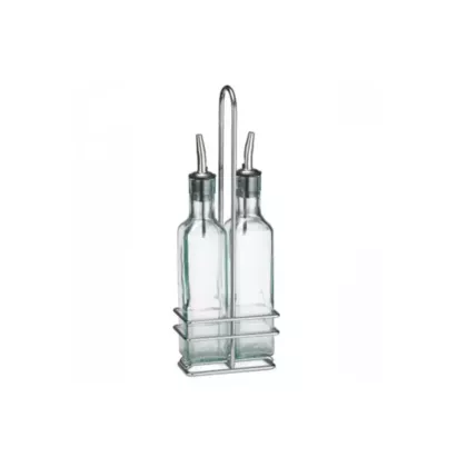 Tablecraft prima square oil bottle / cruet set, 8 oz - h9085