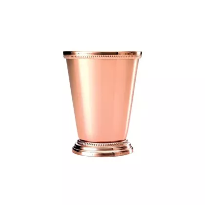 Barfly 12 Oz Mint Julep Cup with Beaded Trim, Copper Plated