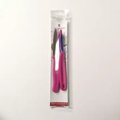 Victorinox Paring Knife & Peeler Set, Pink Handle(7.6075.5-X1)