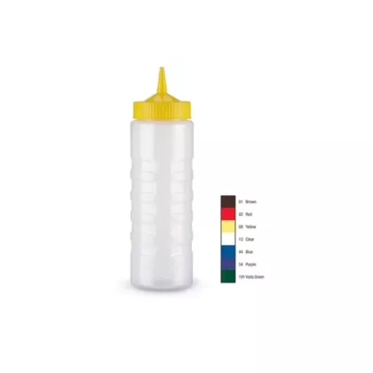 Vollrath 24 Oz Wide Mouth Clear Squeeze Bottle with Green Cap