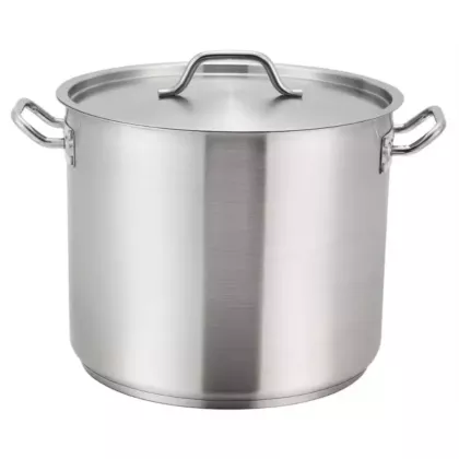 Winco 20 Qt Stock Pot Stainless Steel with Cover