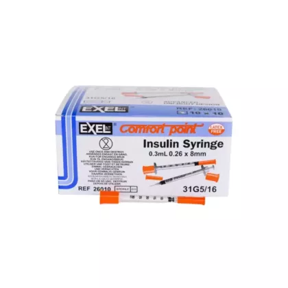 Exel Syringe & Needle Combo, Lo-Dose Insulin Syringe, 3/10cc, 31Gx5/16