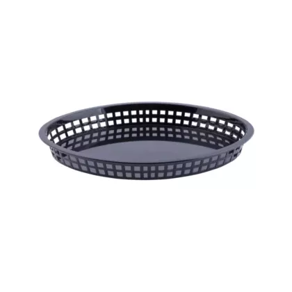 TableCraft Texas Oval Platter Basket, Black, 12.8