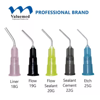 Valuemed Professional PreBent Needle Applicator Tips, 100/pkg