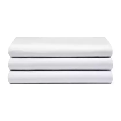  Adonis T200 Luxury Percale Double Flat Sheets - 50/50 Cotton/Polyester Blend | White Color | Size 81x108 | 12-Pack