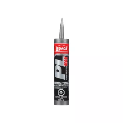 Lepage PL® Premium Max Construction Adhesive, 266 ml, Tube, Grey, 15 min., 48 hrs. (2292242)