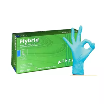 Aurelia Hybrid Nitrile/Vinyl Blend Powder Free Gloves 100/box  Medium 