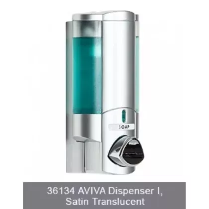 1-Chamber AVIVA Liquid Bath Amenities Dispenser color Transluscent Satin Silver