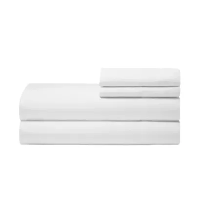 HealthGuard Twin Size 300 Thread Count Bamboo Cotton Sheet Set  -White