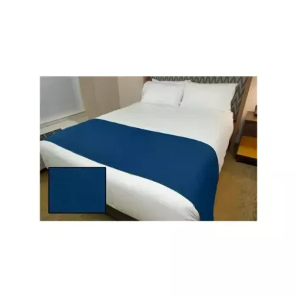 Linen Plus Hospitality Milan Square Bed Runners Blue-King 25