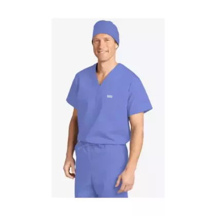 606T MOBB Unisex V-Neck Scrub Top (Men's View)-3XL-Ceil Blue