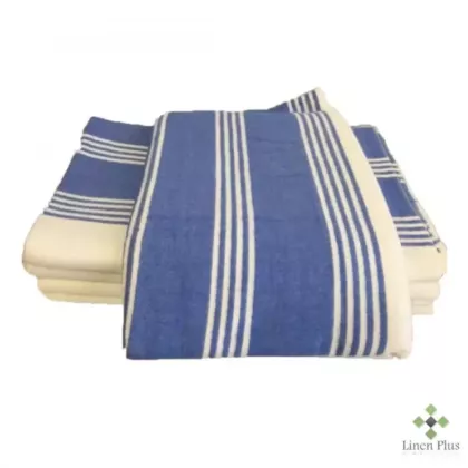 Gold + Crossâ„¢ Healthcare UnBleached White with Stripes Hospital Bath Blanket Size 72