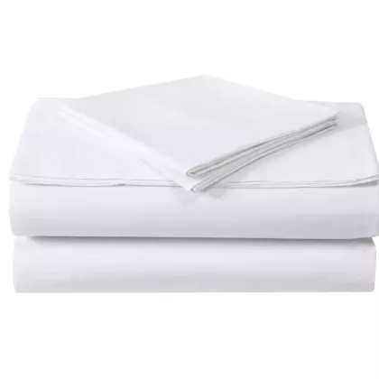 Supertex™ T180 55/45 Cotton/Polyester Percale Double Fitted Sheet 54x80x12 White -12/Pack